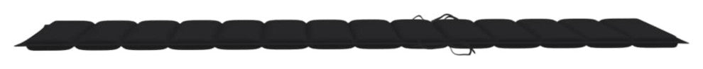 Vidaxl Sun Lounger Cushion Black 78.7"x27.6"x1.6" Fabric