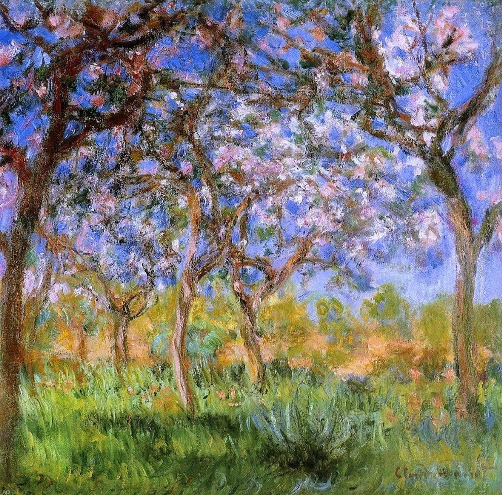 Claude Oscar Monet Giverny in Springtime, Gallery Wrapped Canvas, 20"x20"