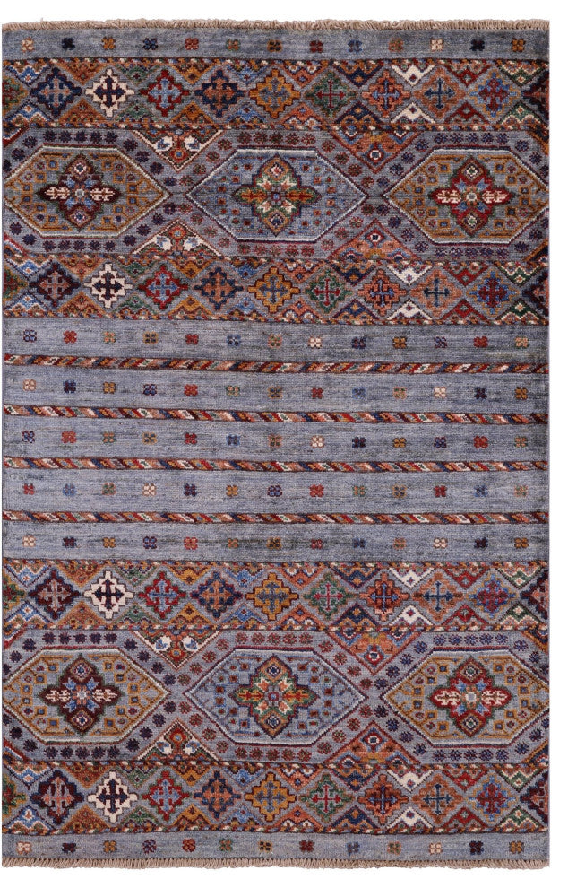 Handmade Khorjin Super Kazak Wool Rug 2' 9" X 4' 3" - Q12345