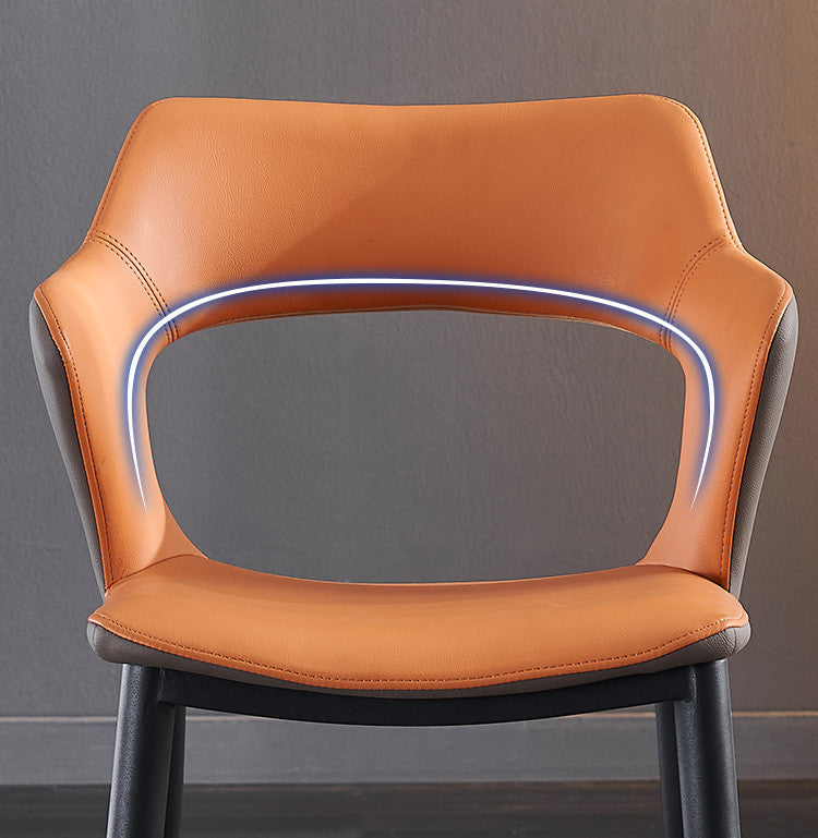 Modern Minimalist Red Backrest Desk Chair, Peach