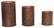 Distressed Metal Cylinder 3-Piece Candelholder Set