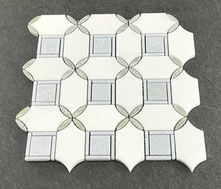 10-Pieces of Water Jet Marble Novelty Mosaic Wall & Floor Tile