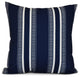 Navy Blue Dashing Stripe, Stripe Print Pillow, 26"x26"