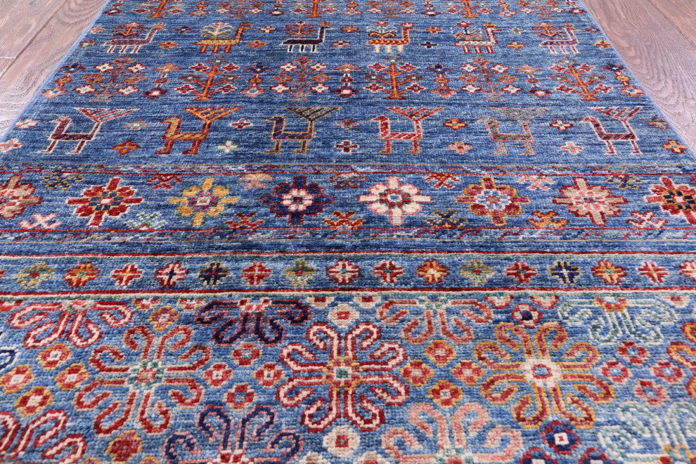 Hand Knotted Tribal Persian Gabbeh Wool Runner Rug 2' 8" X 9' 8" Q8194