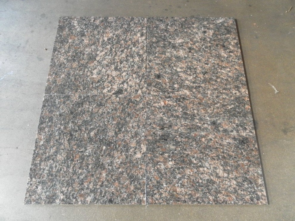 Saphire Brown Granite Tiles, Polished Finish, 18"x18", Set of 16
