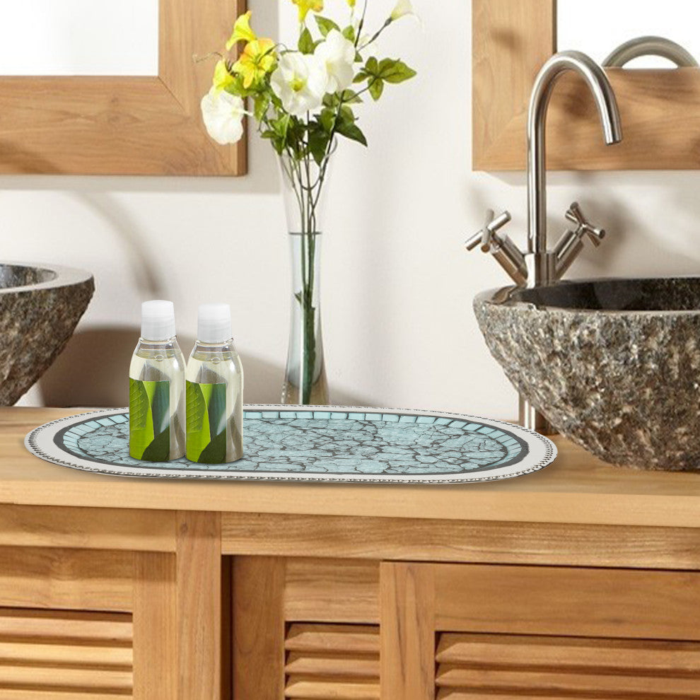 nu steel Iceberg Aqua Amenity Tray