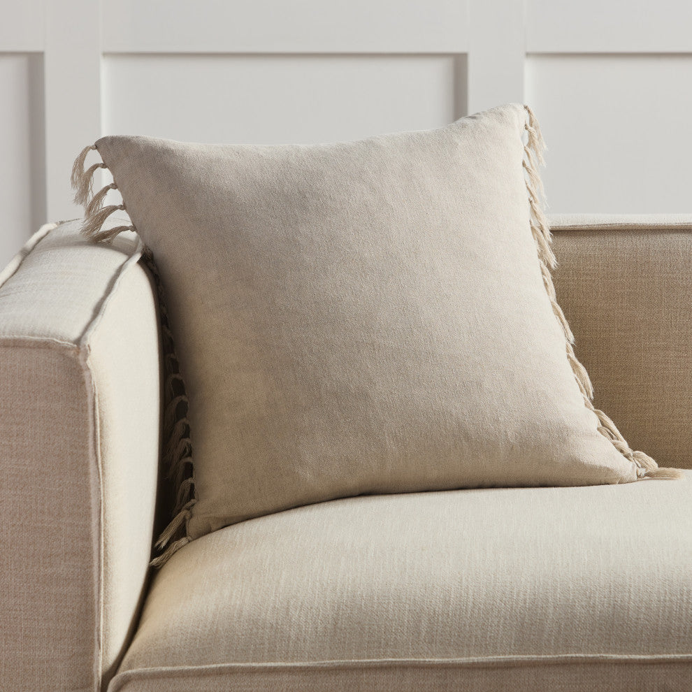 Jaipur Living Majere Solid Light Gray Down Pillow 20" Square