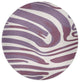 Dazzling Zebra Rug, Purple, 5'' Round