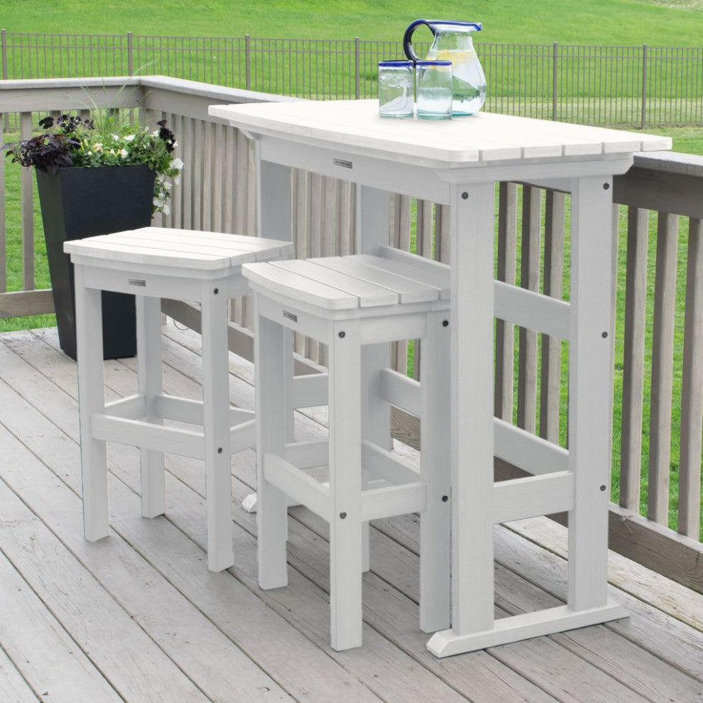 Lehigh 3 Piece Balcony Set, White, Counter Height