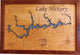 Lake Hickory, North Carolina-Wood Lake Map, Medium Framed