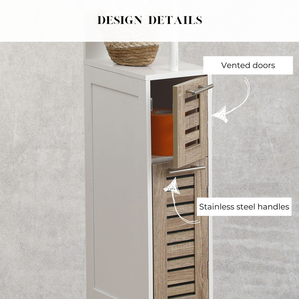 Slim Bathroom Storage Cabinet, Freestanding Organizer for Compact Spaces, Stockholm