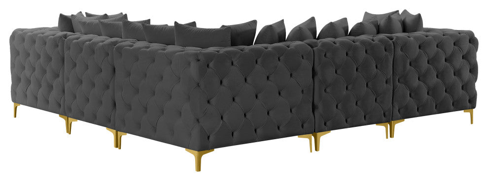 Tremblay Modular Sectional, Grey, L-Shaped, 5-Piece: Armless (2), Corner (3)