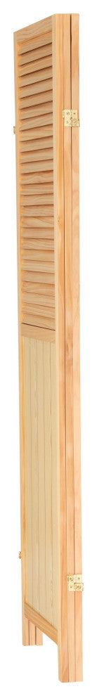 6' Tall Louvered Beadboard Room, Natural, 3 Panel