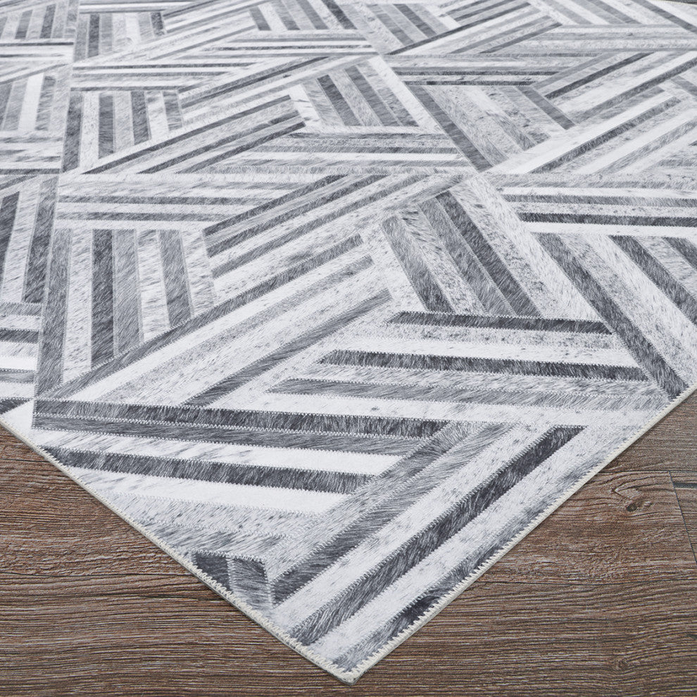 Couristan Prairie Archetype Area Rug, Grey-Black, 7'6" X 10'