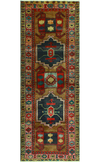 Fine Vintage Distressed Nuro Brown/Charcoal Runner, 3'5 x 9'6