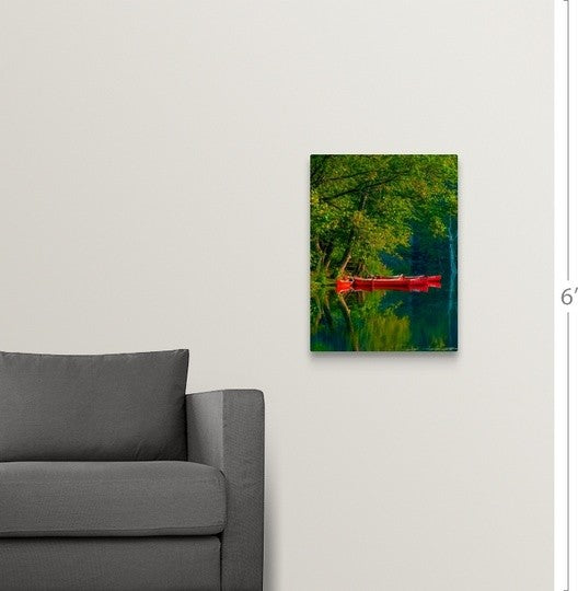 "Red Canoes" Wrapped Canvas Art Print, 18"x24"x1.5"