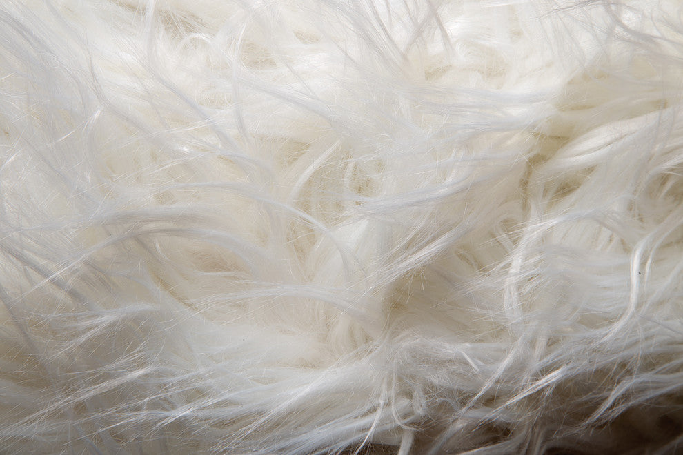 Faux Fur Christmas Stocking, Mongolian Long Hair White