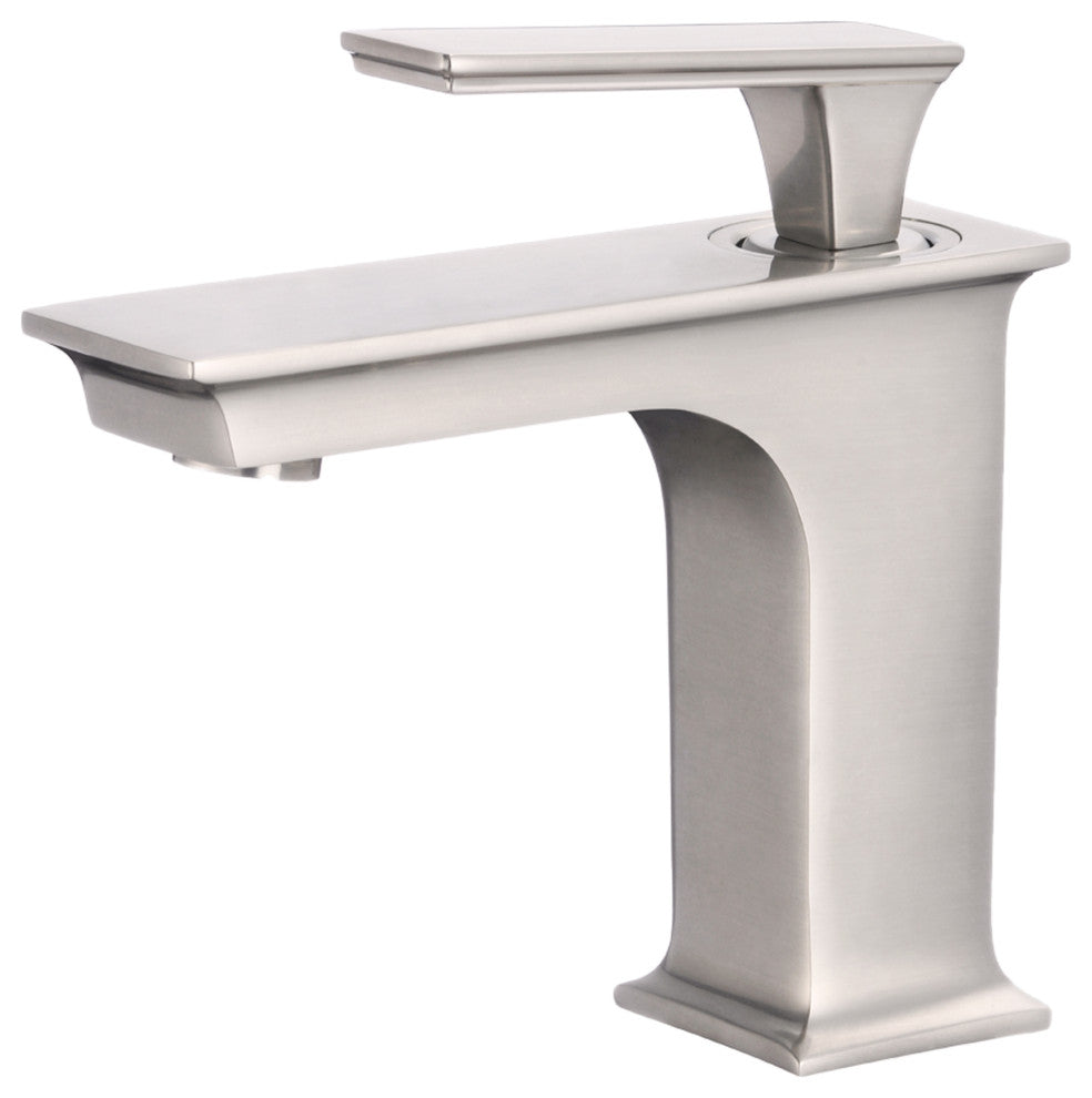 Porcelain Vessel Sink and Faucet Set, Brushed Nickel