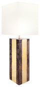 Nuloom Wood and Brass Cotton Shade Gold Finish Inline Switch Table Lamp, 25"