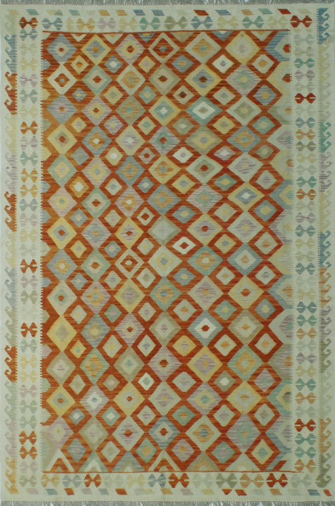 Sun Faded Kilim Malikzay Ivory Rug