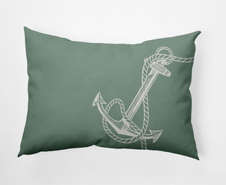 14x20" Anchored Nautical Decorative Indoor Pillow, Sage