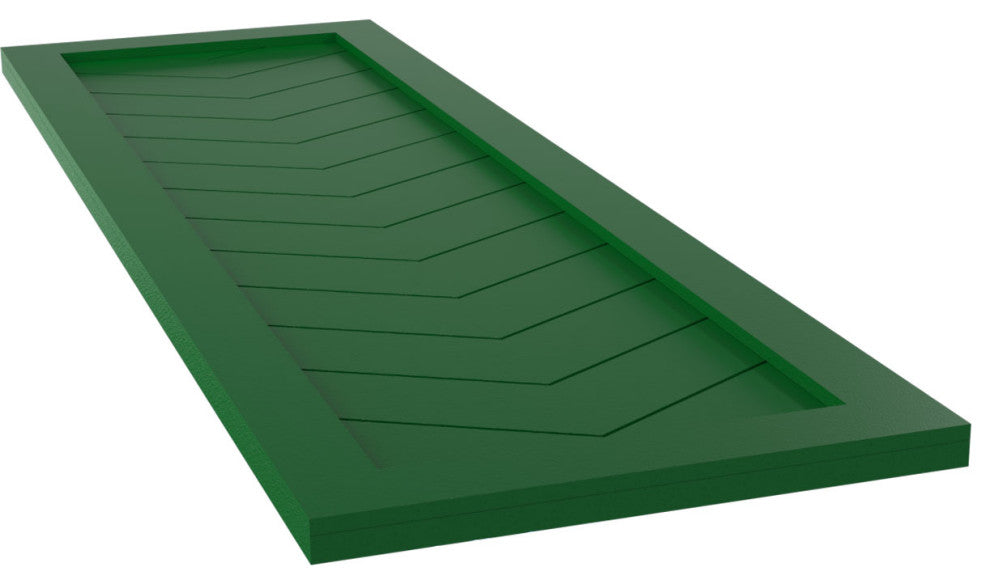 18"W True Fit PVC Single Panel Chevron Modern Style, Viridian Green, 77"H