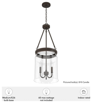 Hunter Devon Park Onyx Bengal 3 Light Pendant Ceiling Light
