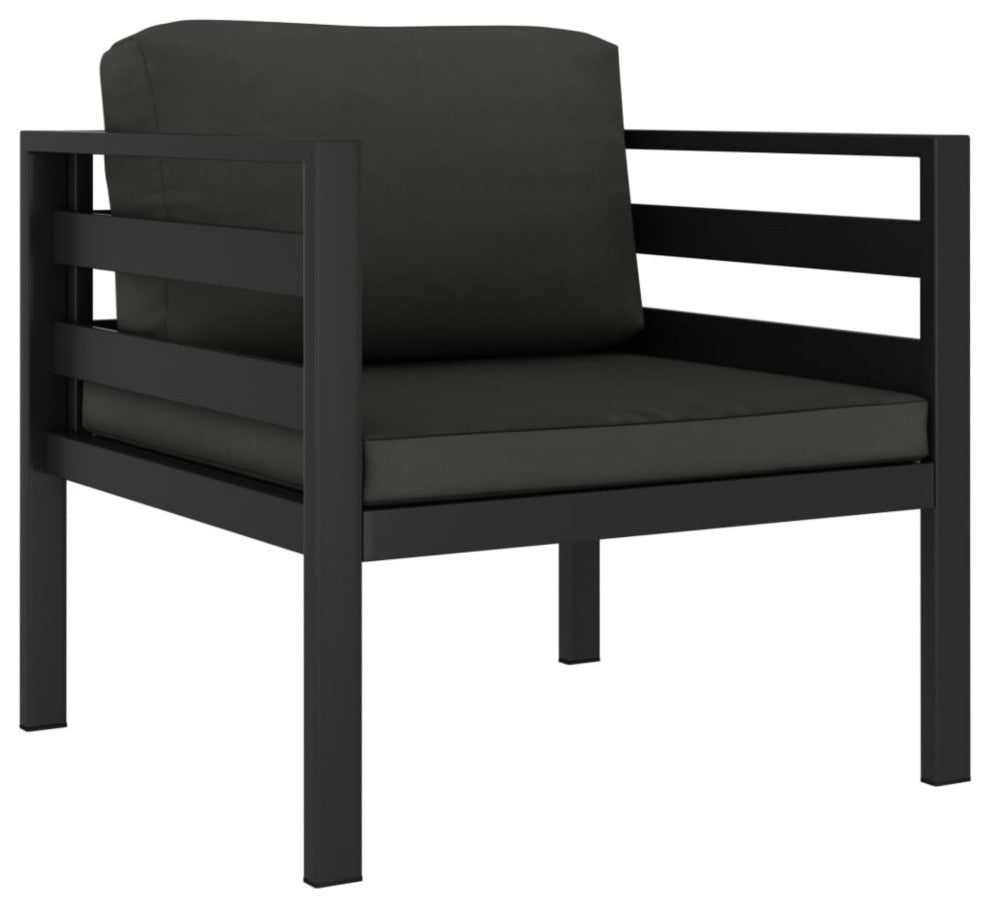 Vidaxl Single Sofa With Cushions Aluminum Anthracite
