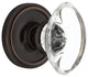 Classic Rosette Privacy Oval Clear Crystal Glass Knob, Timeless Bronze