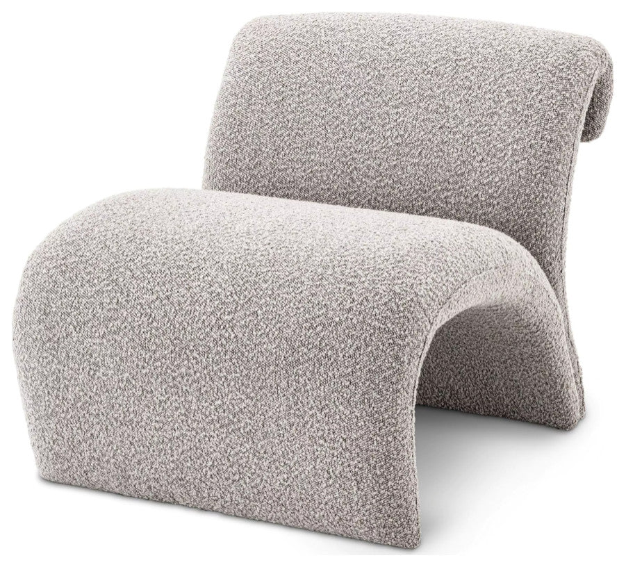 BouclÃ© Curved Accent Chair | Eichholtz Vignola, Gray