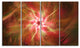 Rotating Brown Bright Fireworks, Floral Canvas Art Print, 48"x28", 4 Panels