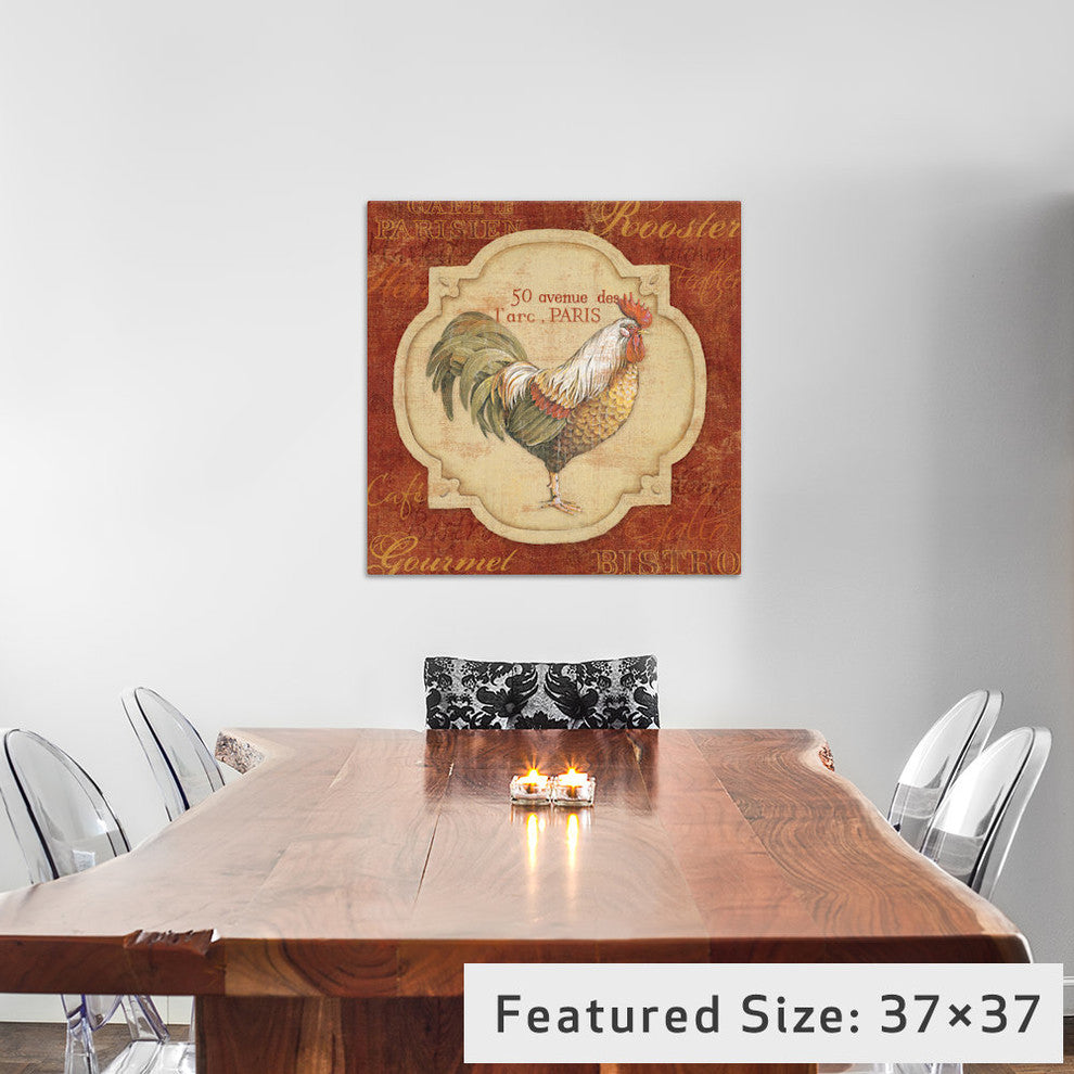 "Rue De Rooster" by Lisa Audit, Canvas Print, 12"x12"