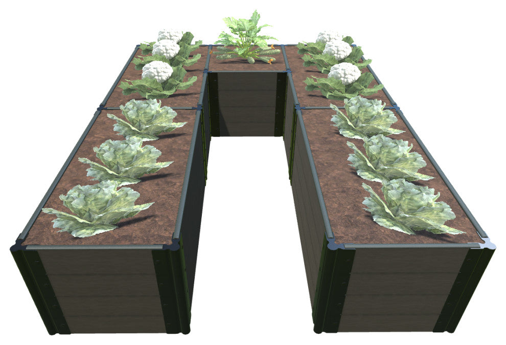 Weathered Wood Walk-In Cumberland 6'x8'x22" Raised Garden Bed, 1" Profile