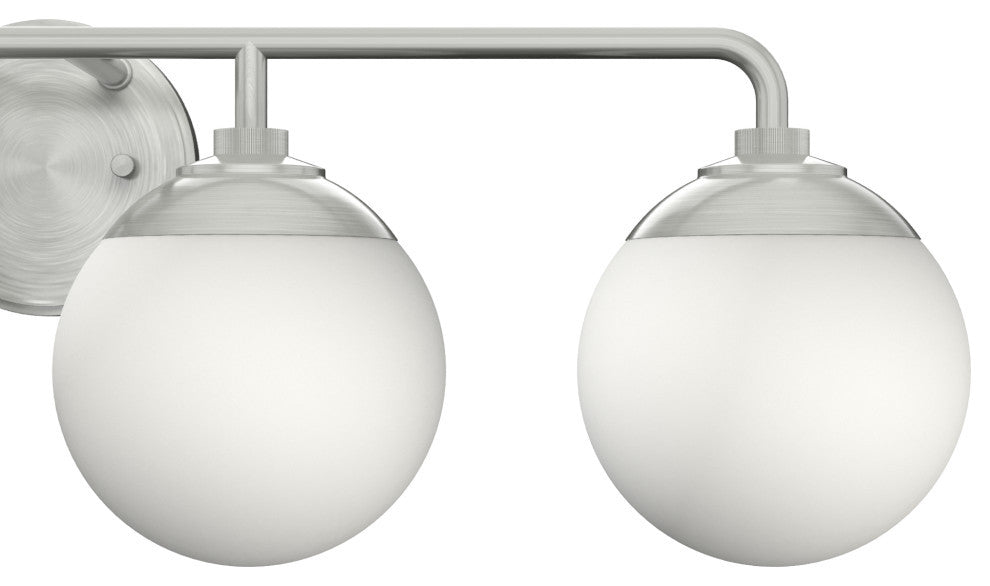 Hunter Hepburn Brushed Nickel 4-Light Vanity Wall Fixture