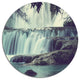 Amazing Waterfall In Mexico, Landscape Disc Metal Artwork, 11"