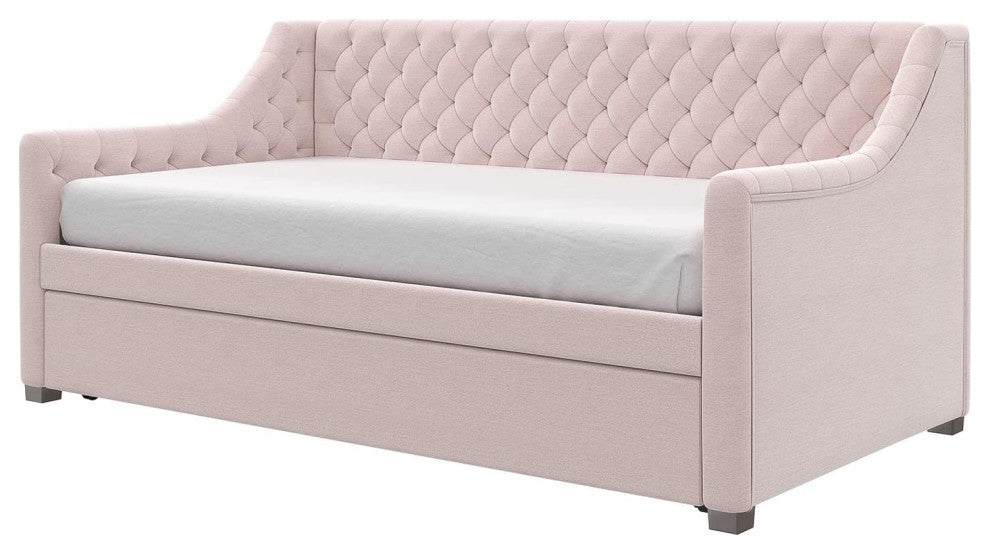 Diamond Tufted Upholstered Design Daybed and Trundle Set