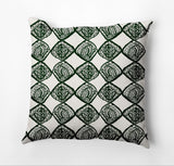 Cowry Check Pillow, Dark Green, 16"x16"