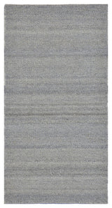 EORC Gray Hand Woven Wool And Viscose Reversible Flat Weave Durry Rug 4'x6'