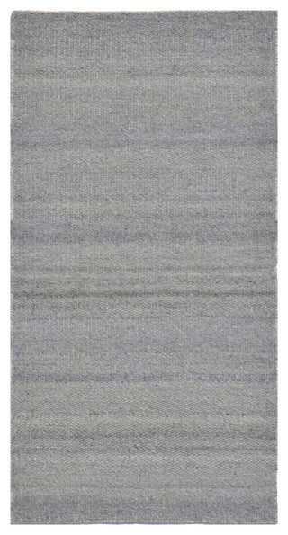 EORC Gray Hand Woven Wool And Viscose Reversible Flat Weave Durry Rug 4'x6'
