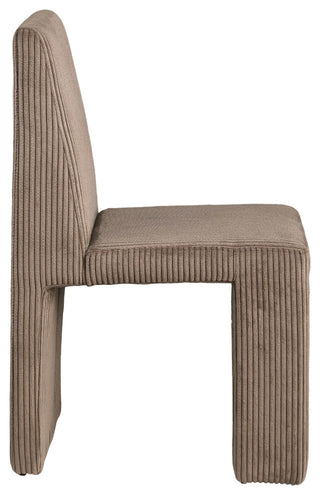 Benson Upholstered Dining Chair, Brown, Microsuede Corduroy