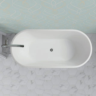Vanity Art Freestanding Acrylic Bathtub, White, 63"x30"