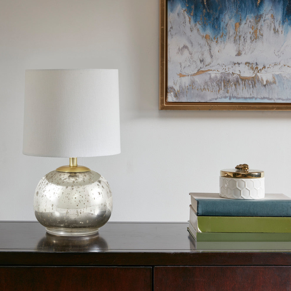 510 Design Saxony Metallic Glass Table Lamp Silver