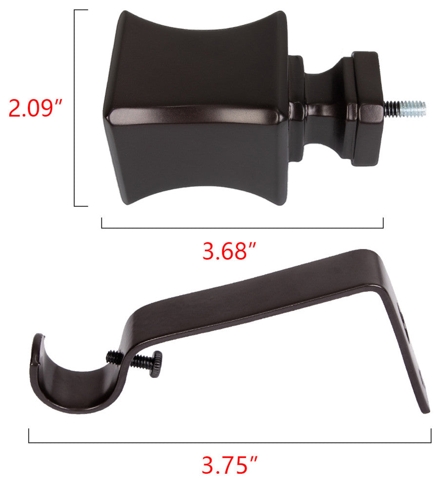 UTOPIA ALLEY 3/4 Inch Curtain Rod - Curtain Rods For Windows, Oil Rubbed Bronze, 28"-48"