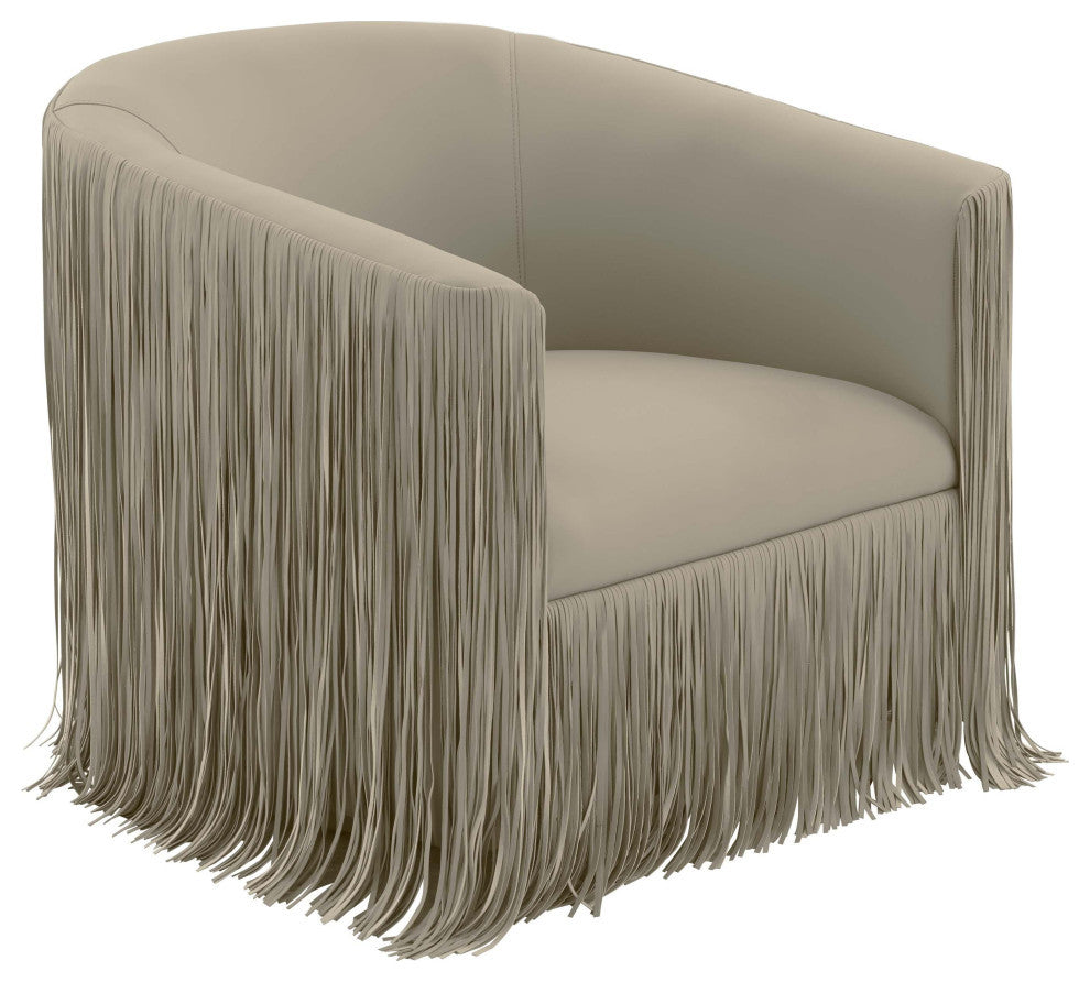 Shag Me Grey Vegan Leather Swivel Chair