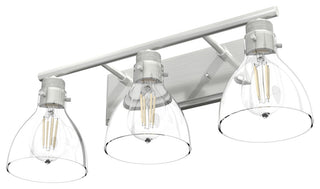 Van Nuys Brushed Nickel With Clear Glass 3 Light Vanity Wall