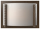 Forged Vertical Bars Sconce, Bronze Finish, White Art Glass