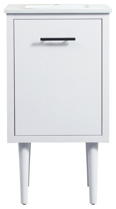 Home Living 19" Midcentury Modern White-Light Bathroom Vanity