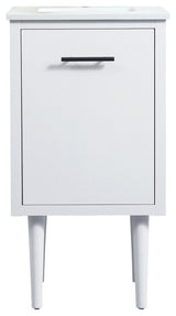 Home Living 19" Midcentury Modern White-Light Bathroom Vanity
