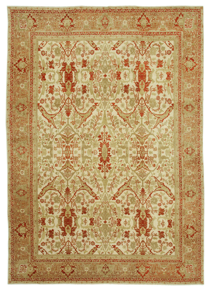 Rug N Carpet - Handmade Oriental 8' 8" x 12' 6" Decorative Oushak Area Rug