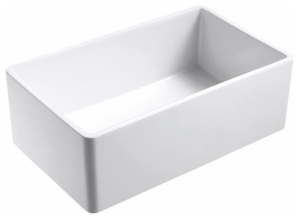 Olde London Reversible Farmhouse Single Bowl Kitchen Sink, Grid, Strainer, 33"